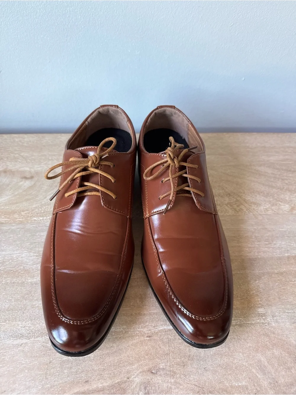 Men's Brown Dress Shoes Oxfords Cognac Lace-Up Business Formal Size 7.5
